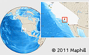 Shaded Relief Location Map of ZIP code 90023, highlighted state