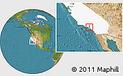 Satellite Location Map of ZIP code 90037, highlighted state