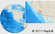Shaded Relief Location Map of ZIP code 90037