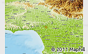 Physical Map of ZIP code 90048