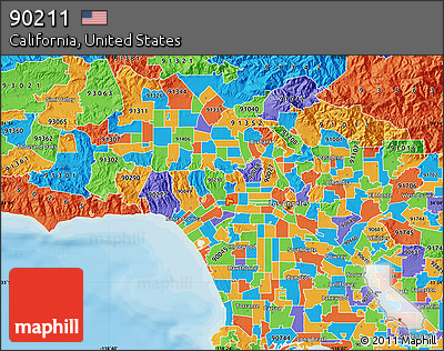 Political Map of ZIP Code 90211