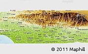 Physical Panoramic Map of ZIP code 91024