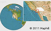 Satellite Location Map of ZIP code 91710, highlighted county