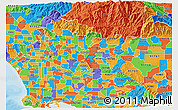 Political 3D Map of ZIP code 91746