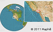 Satellite Location Map of ZIP code 91750, highlighted county
