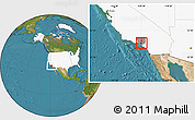 Satellite Location Map of ZIP code 91803, highlighted country, highlighted county