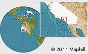 Satellite Location Map of ZIP code 91803, highlighted state