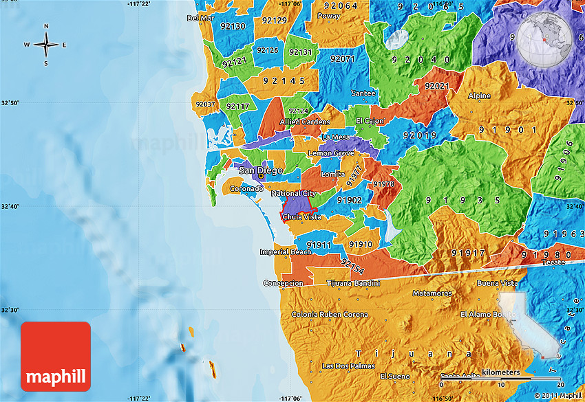 Political Map Of ZIP Code 91950