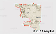 Shaded Relief 3D Map of ZIP code 92004, cropped outside