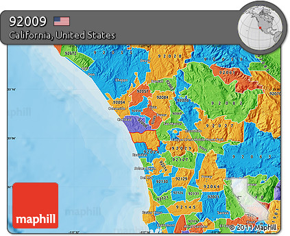 Political Map of ZIP Code 92009