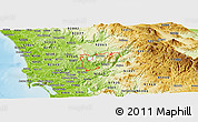 Physical Panoramic Map of ZIP code 92040