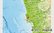 Physical Map of ZIP code 92109