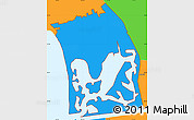 Political Simple Map of ZIP code 92109