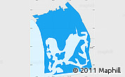 Political Simple Map of ZIP code 92109, single color outside, borders and labels