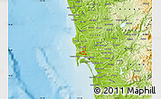Physical Map of ZIP code 92110