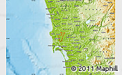 Physical Map of ZIP code 92111
