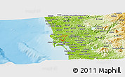 Physical Panoramic Map of ZIP code 92111