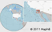 Gray Location Map of ZIP code 92114, highlighted country, highlighted county, hill shading