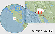 Savanna Style Location Map of ZIP code 92252, highlighted county, hill shading