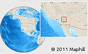 Shaded Relief Location Map of ZIP code 92252