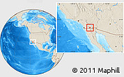 Shaded Relief Location Map of ZIP code 92259