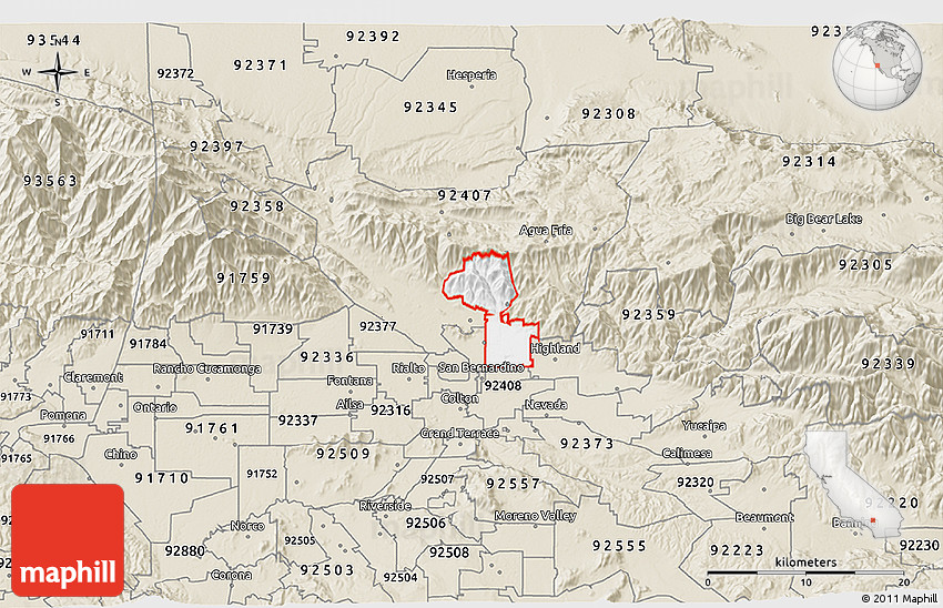 92404 Zip Code Map Classic Style 3D Map Of Zip Code 92404