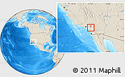 Shaded Relief Location Map of ZIP code 92518