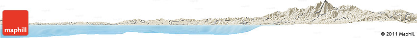 Shaded Relief Horizon Map of ZIP Code 92780
