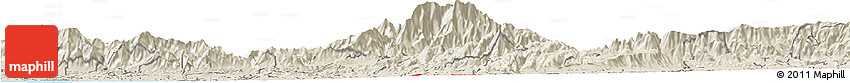 Shaded Relief Horizon Map of ZIP Code 92880