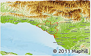Physical 3D Map of ZIP code 93001