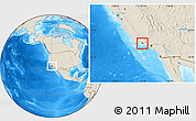Shaded Relief Location Map of ZIP code 93001