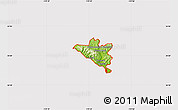 Physical Map of ZIP code 93001, cropped outside