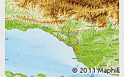 Physical Map of ZIP code 93001