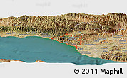 Satellite Panoramic Map of ZIP code 93001