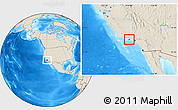 Shaded Relief Location Map of ZIP code 93012