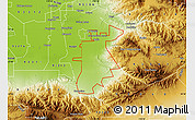 Physical Map of ZIP code 93203