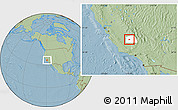 Savanna Style Location Map of ZIP code 93247, highlighted county, hill shading