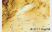 Physical Map of ZIP code 93505