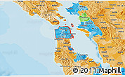 Political Shades 3D Map of ZIP codes starting with 941