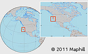 Gray Location Map of ZIP code 94590, within the entire country