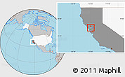 Gray Location Map of ZIP code 94590, highlighted country, highlighted state