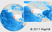 Shaded Relief Location Map of ZIP code 95005, highlighted country, highlighted county, within the entire country
