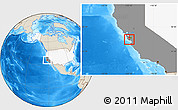 Shaded Relief Location Map of ZIP code 95005, highlighted country, highlighted state