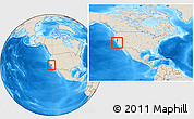 Shaded Relief Location Map of ZIP code 95005, highlighted county, within the entire country