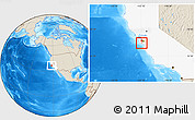Shaded Relief Location Map of ZIP code 95005, highlighted state