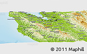 Physical Panoramic Map of ZIP code 95014