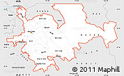 Silver Style Simple Map of ZIP codes starting with 951