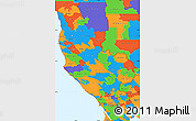 Political Simple Map of ZIP codes starting with 954