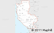 Silver Style Simple Map of ZIP codes starting with 954