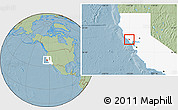 Savanna Style Location Map of ZIP code 95472, highlighted state, hill shading
